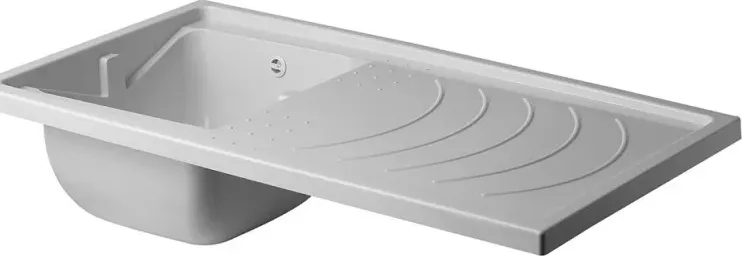 Vasca per lavatoio coprilavatrice reversibile 109x60 in polipropilene bianco per esterno