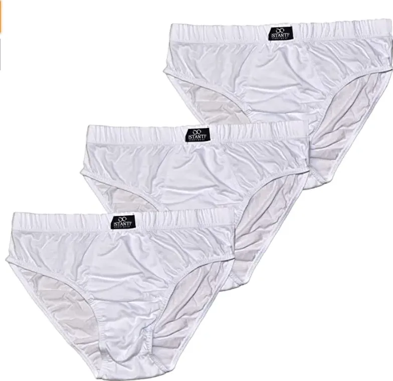 6 Pezzi di Slip Uomo in Cotone 100% Filo di Scozia Bianco.