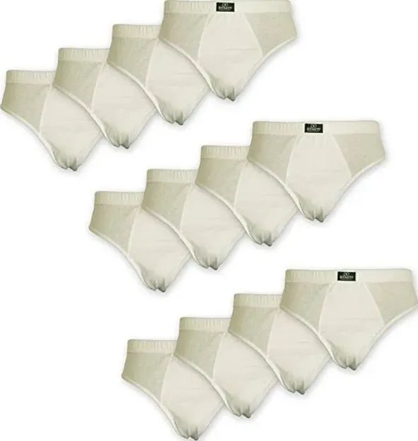 12 pezzi di slip uomo in cotone bianco