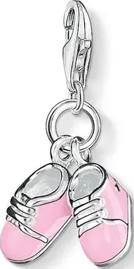 Charm pendente in argento "scarpette da bebè rosa" thomas sabo