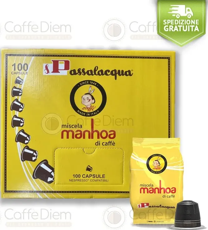 100 capsule compatibili nespresso caffè passalacqua manhoa