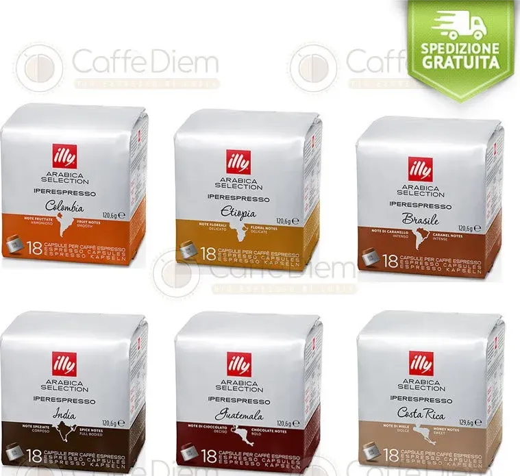 Capsule illy iperespresso 108 kit degustazione arabica selection