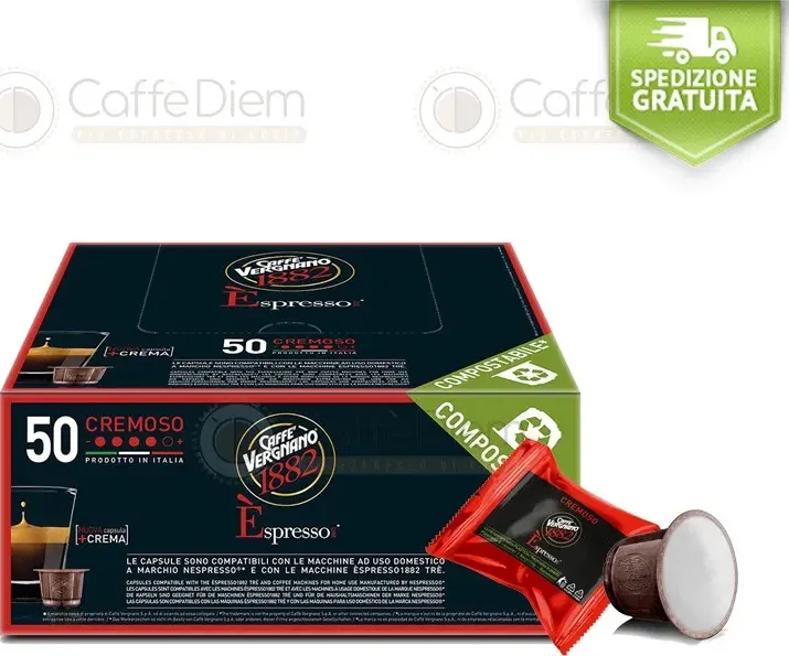 Caffè vergnano capsule compatibili nespresso cremoso offerta 150