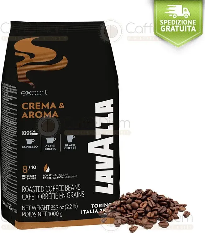 Caffè in grani lavazza crema e aroma offerta 12 chili