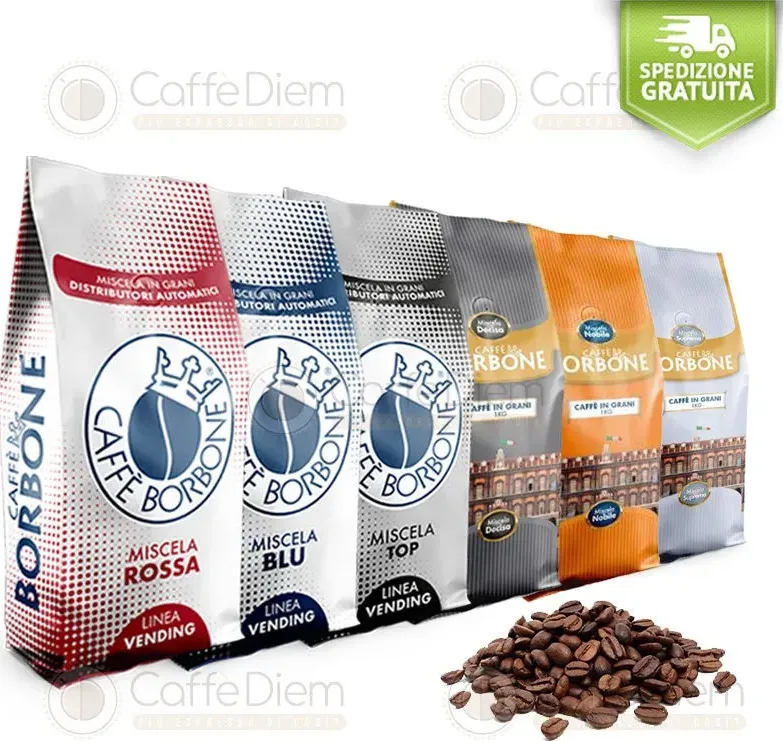 Caffè in grani borbone kit degustazione 6kg