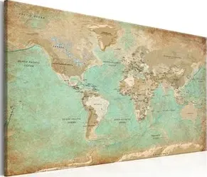 Quadro World Map  Celadon Journey