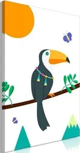 Quadro  Toucan And Butterflies (1 Part) Vertical