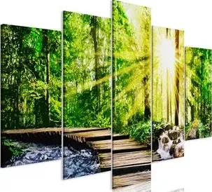 Quadro  Forest Footbridge (5 Parts) Wide