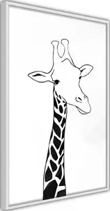 Poster  Black and White Giraffe