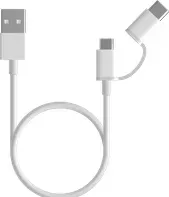 "Mi 2-in-1 USB Cable (Micro USB to Type C) White 30cm"