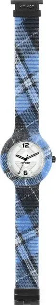 "Orologio HIP HOP unisex Tartan Big  gomma blu / grigio - 42 mm"