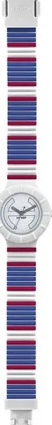 "Orologio HIP HOP donna Millerighe gomma bianco / blu - 32 mm"