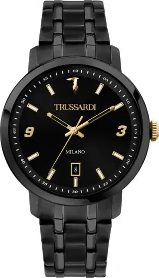 "Orologio TRUSSARDI uomo T-couple data acciaio nero"