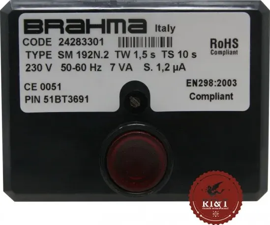 Scheda apparecchiatura accensione Brahma SM192N.2 24283301