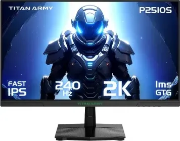 TITAN ARMY P2510S Flat monitor gaming 240Hz ,16:9 24,5 pollici Fast IPS QHD, 2K, 1ms GTG, Cura degli occhi, VESA 100x100mm