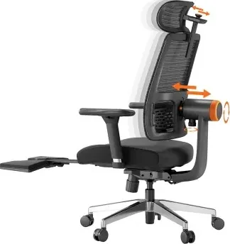 NEWTRAL MagicH-BPro Sedia ergonomica con poggiapiedi, schienale con poggiatesta che si segue automaticamente