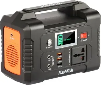 FlashFish E200 151WH/200W Stazione di Alimentazione Portatile con 7 Porte di Ricarica Solare/AC/Spina Auto