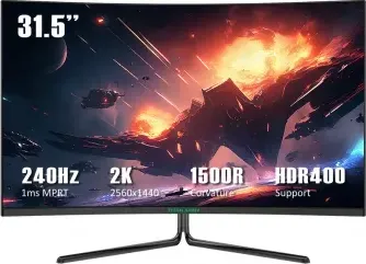 TITAN ARMY C32C1S monitor gaming da 31,5 pollici, risoluzione 2K, frequenza di aggiornamento 240 Hz, curvatura 1500R