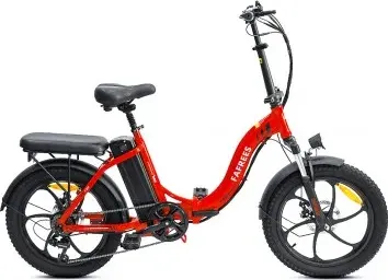 FAFREES F20 20" Bicicletta Elettrica da Città Pieghevole 250W Motore Brushless 36V 15AH Batteria al litio - Rosso