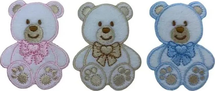 Applicazione Termoadesiva Patch Marbet Ricamo Baby Velluto Bianco