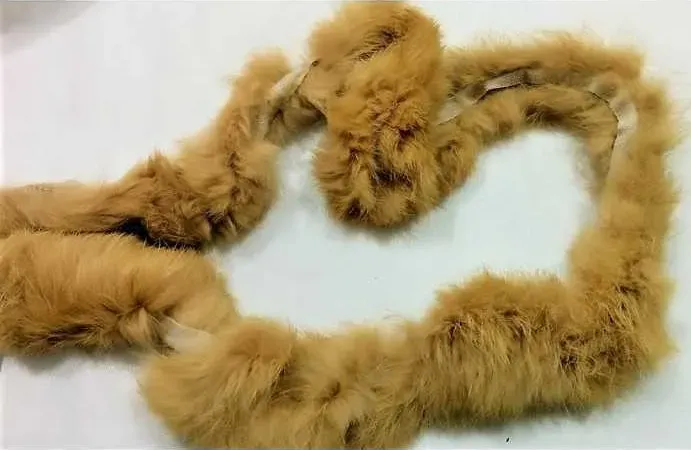 Passamaneria bordo in lapin coniglio pelliccia cammello di tomasellimerceria.com