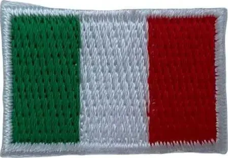 Applicazione Termoadesiva Ricamata Patch Bandiera Italia 25x40 Mm