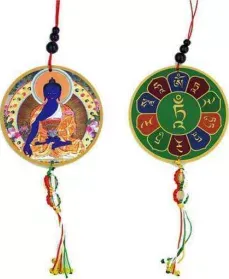 Pendente macchina/finestre Buddha medicina e dorje -- 8x36 c