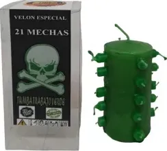 21 Mechas  verde -- Candela Velone ritualizzata