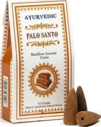 Coni Di Incenso indiano Ayurvedic a flusso inverso backflow -- Palo Santo -- Confezione 10 coni di esoterika.biz