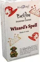 Coni Di Incenso indiano Stamford a flusso inverso backflow -- Wizards spell -- Confezione 12 coni