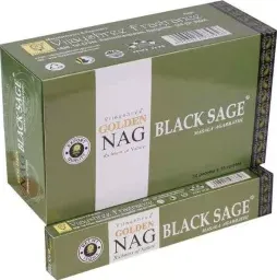 Incenso Vijayshree Golden Nag Black Sage -- 1 confezione da 15 g