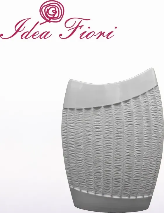 Vaso stilizzato ovale bianco - idea fiori