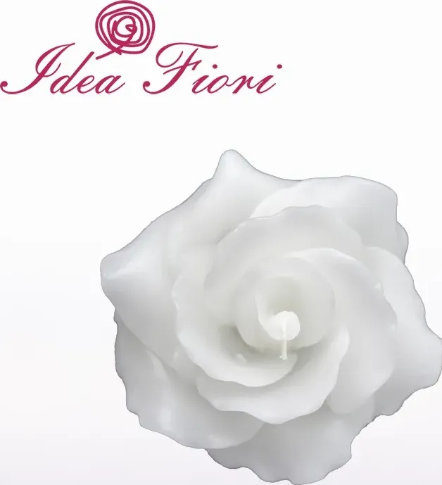 Candela rosa bianca - idea fiori