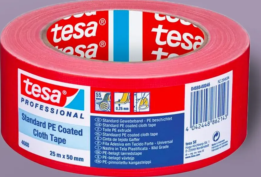 Nastro telato colorato universale 25m x 50mm 4688 Tesa Rosso