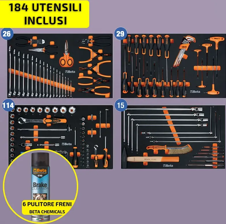 Allestimento 184 utensili in termoformati morbidi AUTOMOTIVE Beta