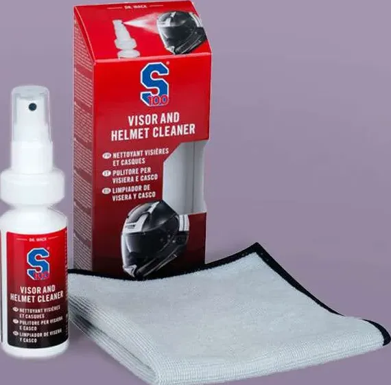 Kit spray detergente e panno per pulizia casco S100