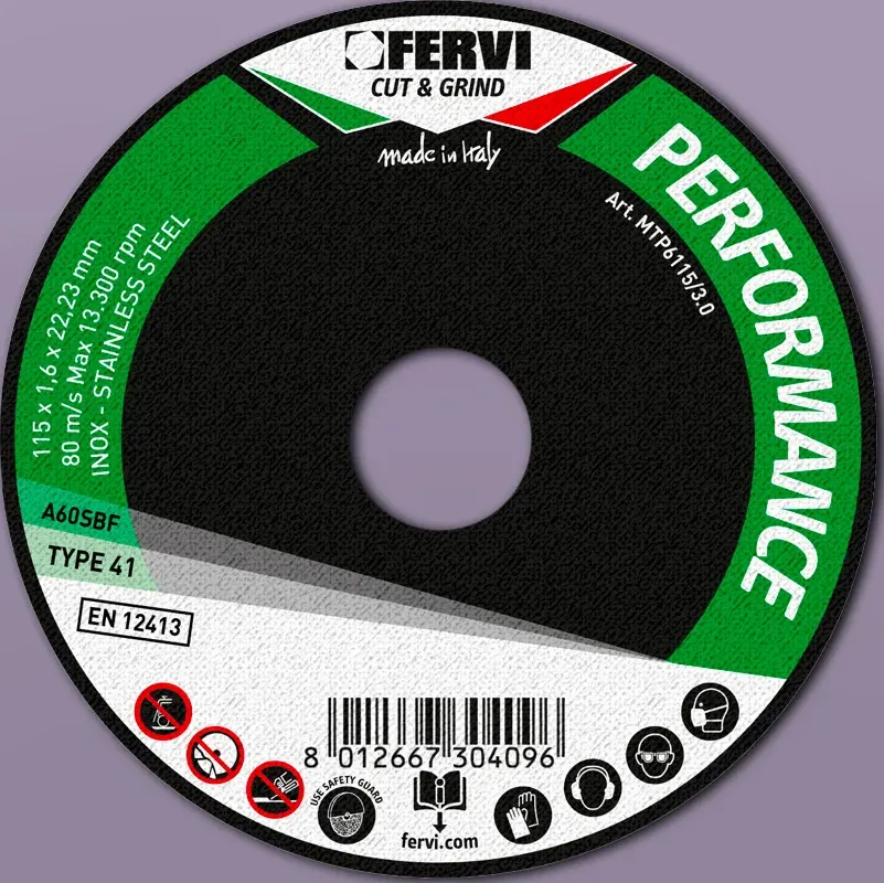 Disco da taglio performance 1 pz 115x1,0x22 mm Fervi