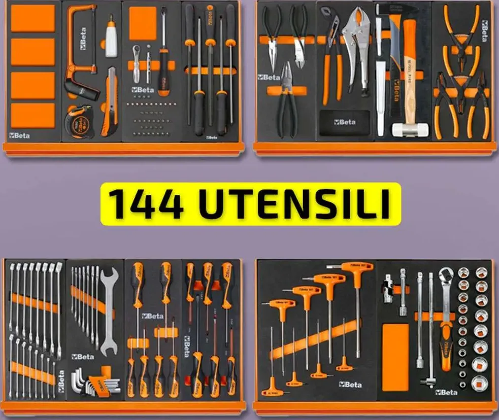 Assortimento 144 utensili in termoformati morbidi 5904VU/2M Beta