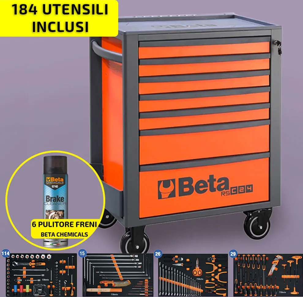 Carrello 7 cassetti + 184 utensili AUTOMOTIVE 2400 RSC24/7-VA Beta