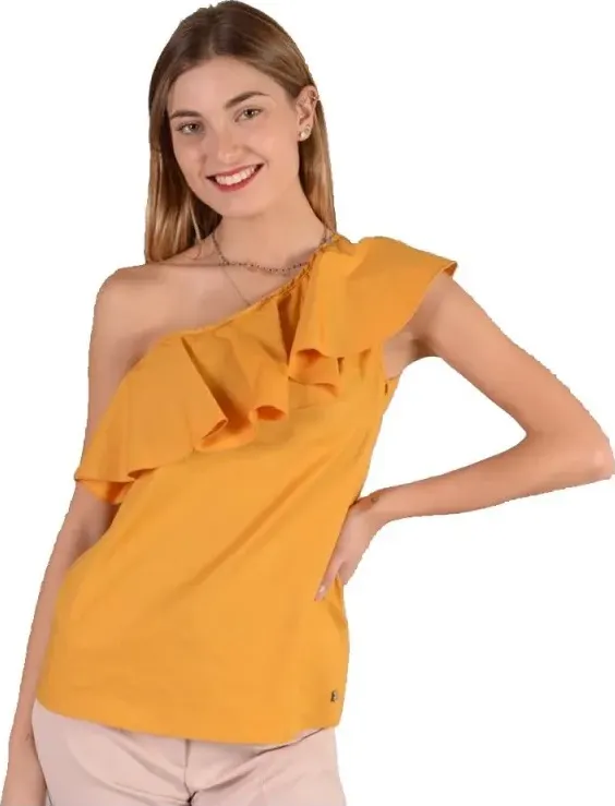 Blusa Mimì Muà donna monospalla con balza