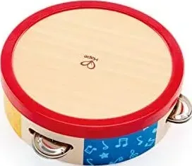 Hape tamburello, tamburello in legno per bambini, strumento musicale per bambini dai 12 mesi in su