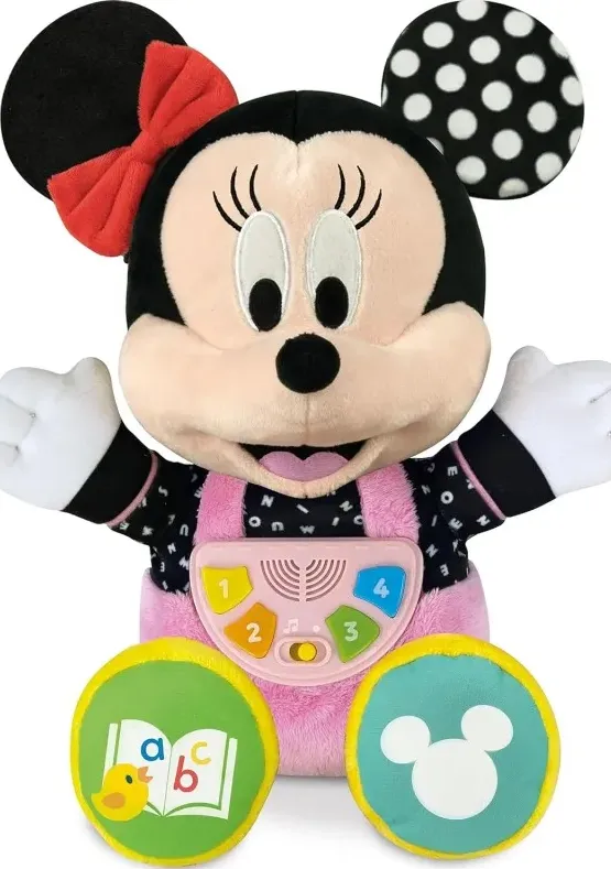 Clementoni - 17852 - baby minnie prime storie-raccontastorie, storyteller disney, peluche interattivo bambini 12 mesi, educativo