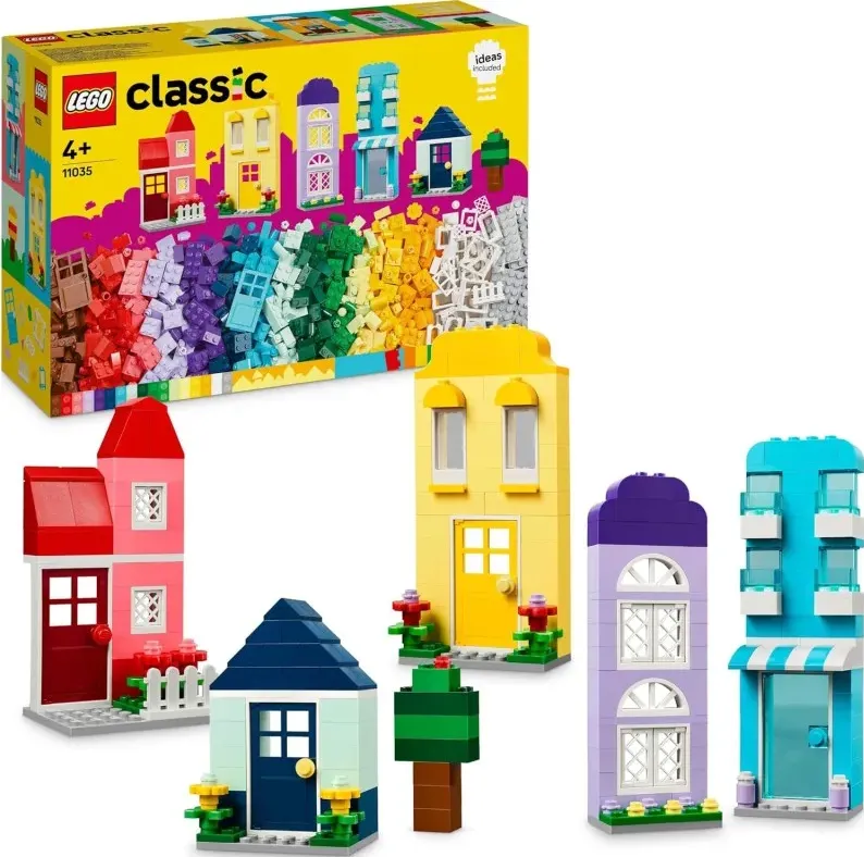 Lego classic case creative, set costruzioni in mattoncini, giochi creativi, modellini di casa giocattolo con accessori per giova