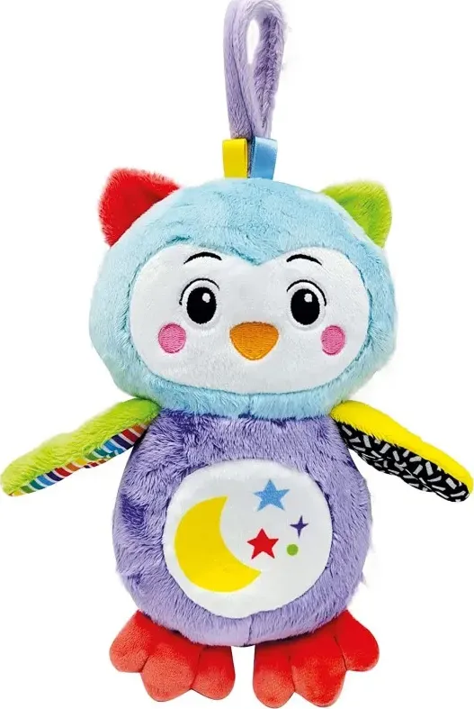 Clementoni - good night owl-peluche neonato interattivo, luce notturna, luci e suoni, giocattolo bambini 0-36 mesi - cl17801