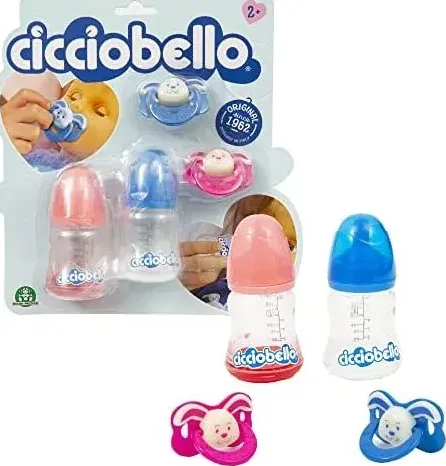 Giochi preziosi - cicciobello - set accessori, con 2 ciucci e due biberon per la bambina che vuole prendersi cura della sua bamb