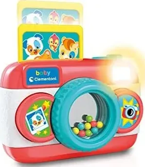 Clementoni baby camer, macchina fotografica prima infanzia, gioco musicale elettronico, centro attività, bambini 9 mesi+, multic