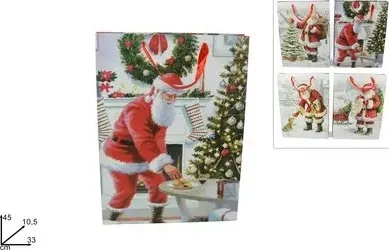 Busta regalo babbo natale classico 33x45x10,5 cm, 4 assortimenti