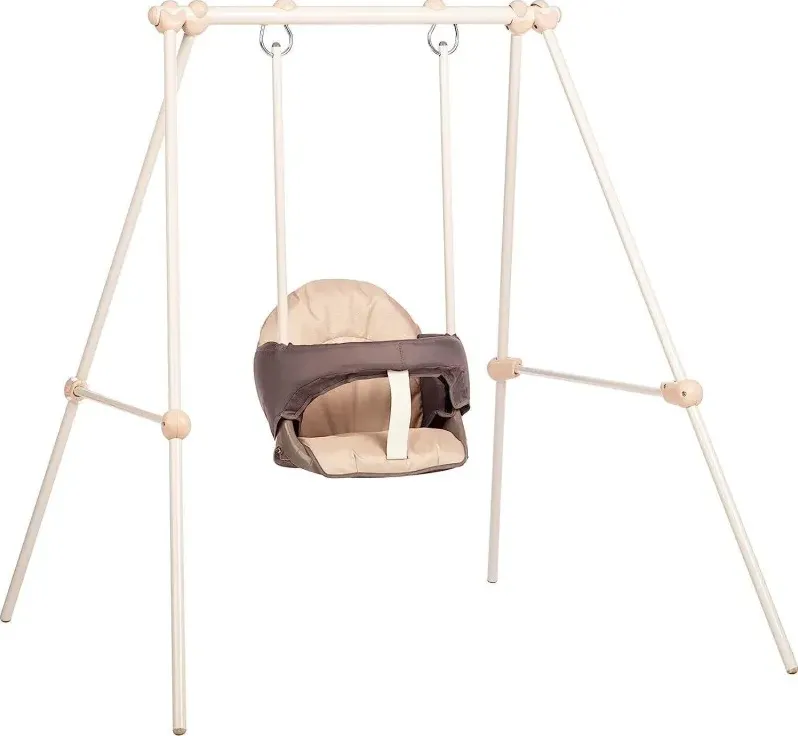 Smoby - dolce altalena confort, 6 mesi, seggiolino imbottito sfoderabile, struttura in metallo, h 120 cm, indoor/outdoor