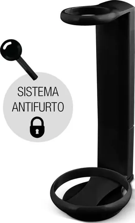 Supporto per dispenser nero da 300ml con sistema antifurto (1 pezzo)