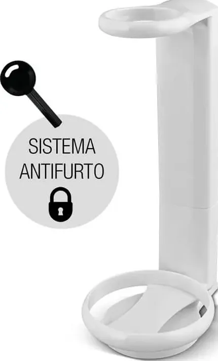 Supporto per dispenser bianco da 300ml con sistema antifurto (1 pezzo)